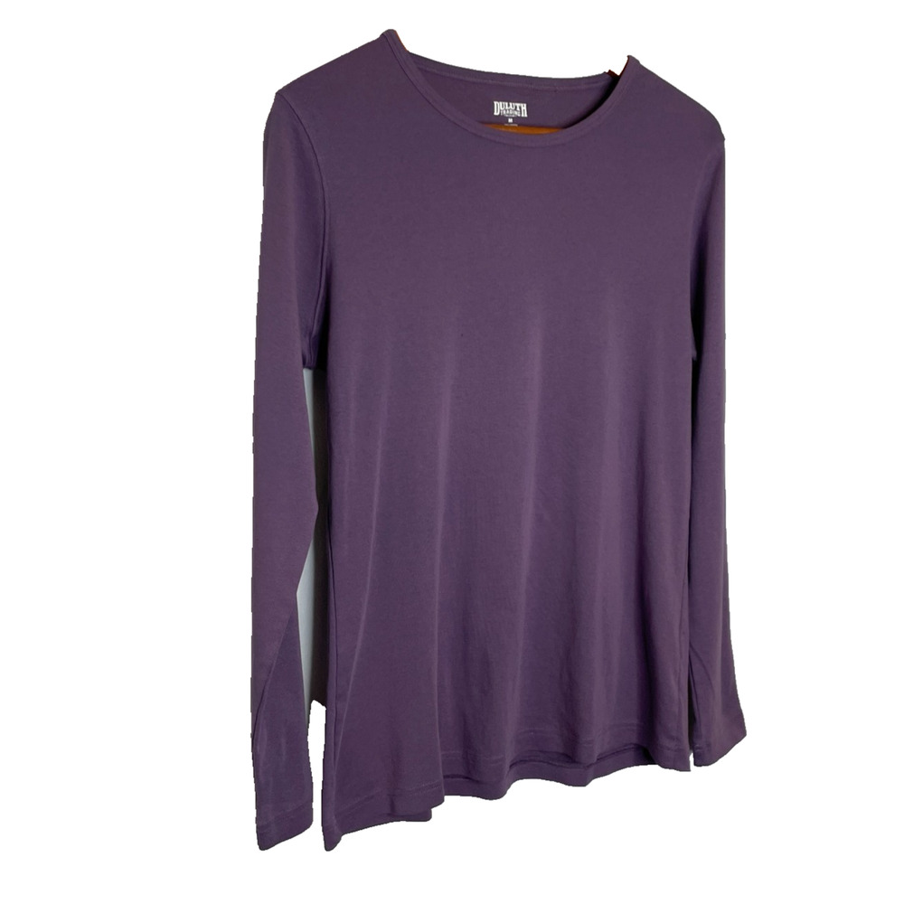 Women's Medium Duluth Trading Purple Cotton Crewneck Long Sleeve Tee - Picture 2 of 4